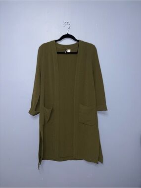 H&M | Green Side Slit Cardigan | Size 8